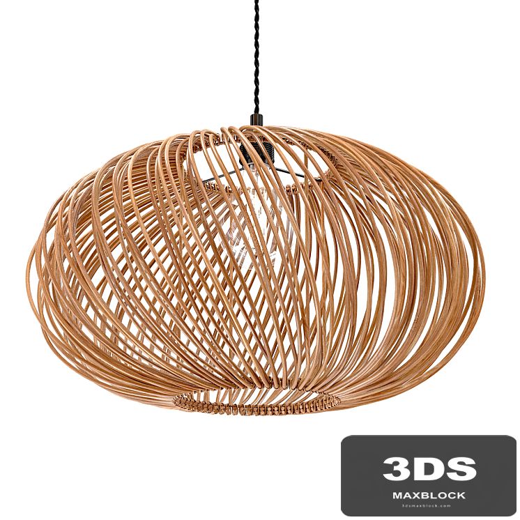 Oliver Bonas Espiral Natural Rattan Pendant Lamp Shade