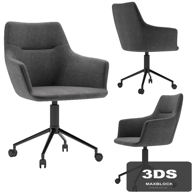Fulton Office Chair Charcoal Gray by Oliver space