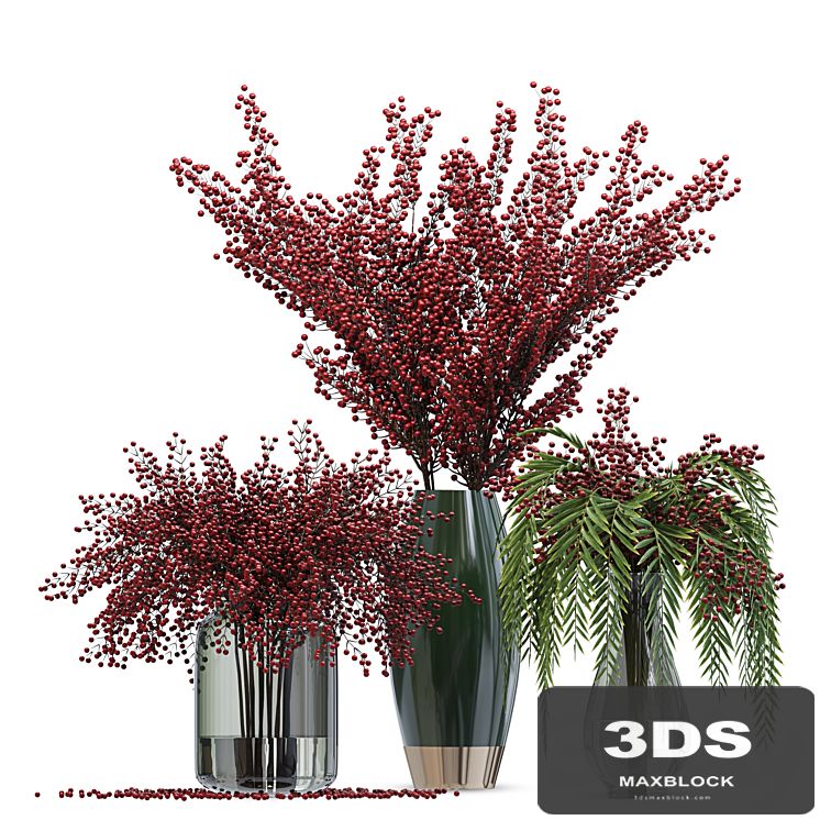 Bouquet berries vases