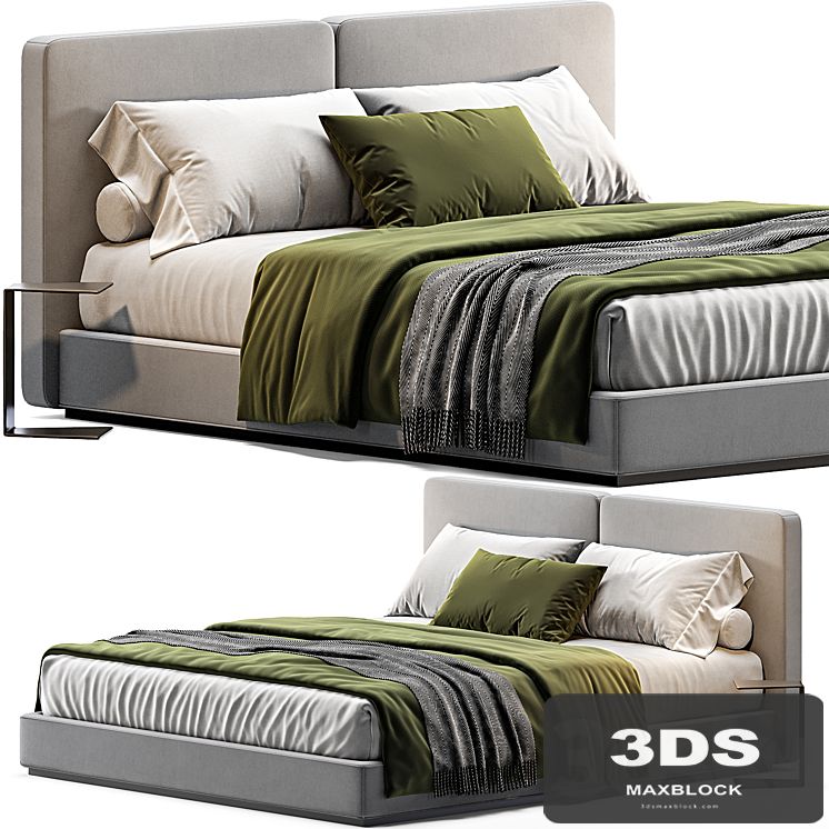 Minotti tatlin ivory bed