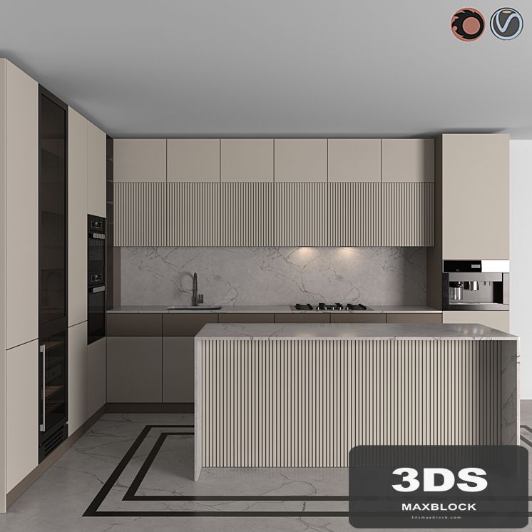 Kitchen Modern 06 (Corner Kitchen)