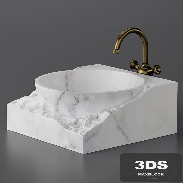 Washbasin bowl made of marble