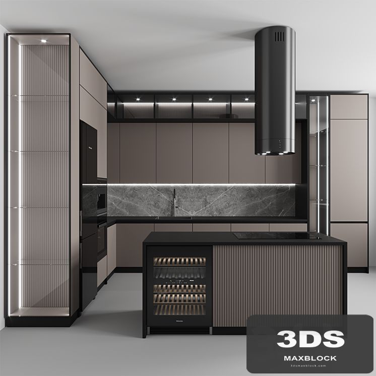 Kitchen No. 110 "Black and Beige"