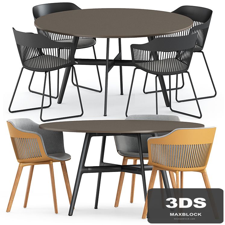 Aiir armchair and Seax dining table by Dedon