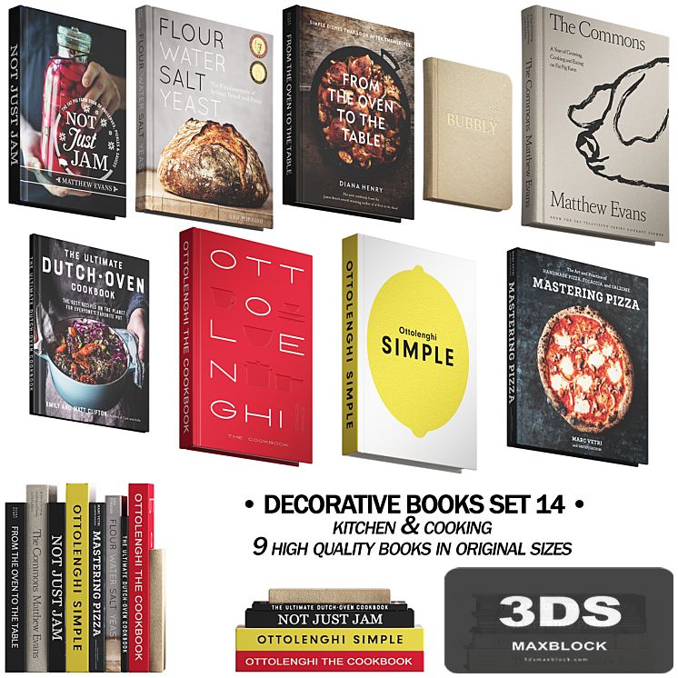 092 Decorative books set 14 Kitchen and Cooking 01