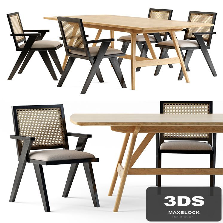 Four Hands. Flora Dining Chair. Yara dining table