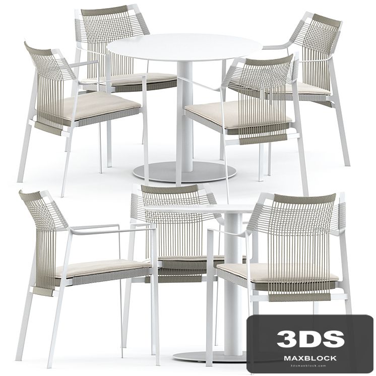 Nodi armchair and T-Ttable dining table by Tribu