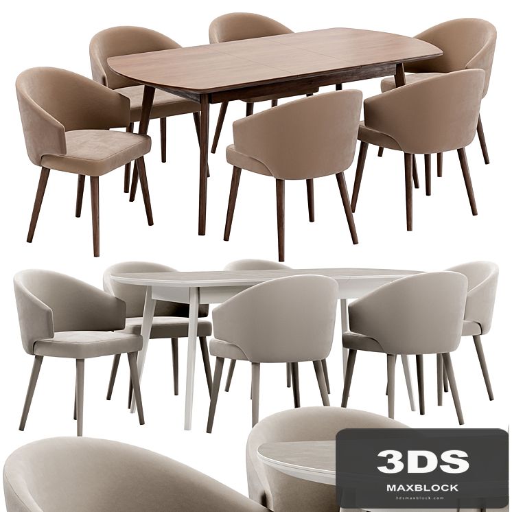 Alisia dining chair and Atlas table