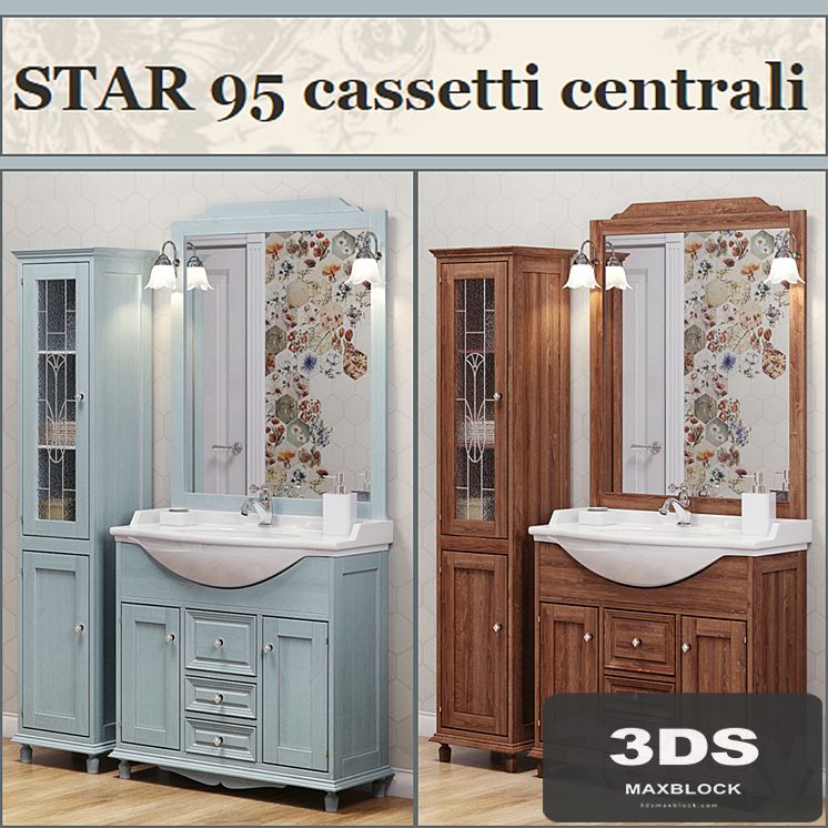 Bathroom furniture STAR 95 cassetti centrali
