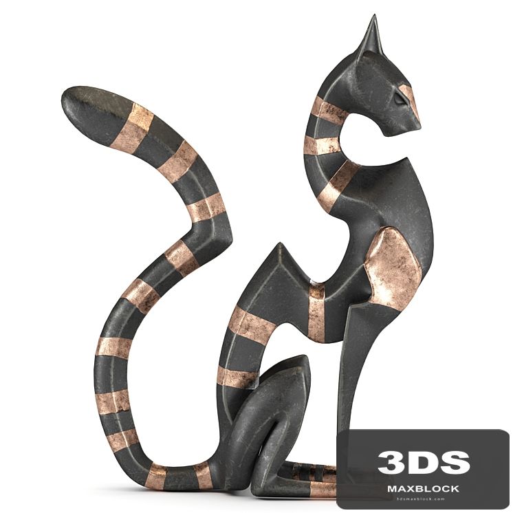 Black cheetah sculpture
