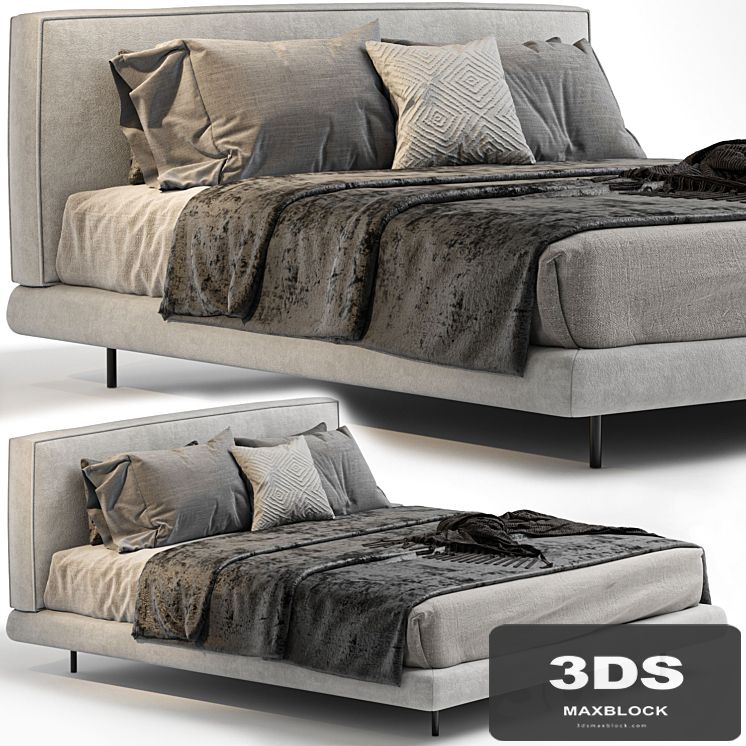 BRASILIA Double bed By Minotti
