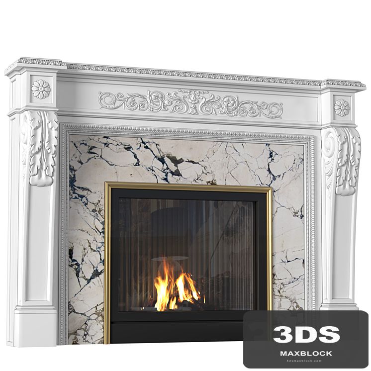 Modern fireplace in classic style.Fireplace modern ArtDeco