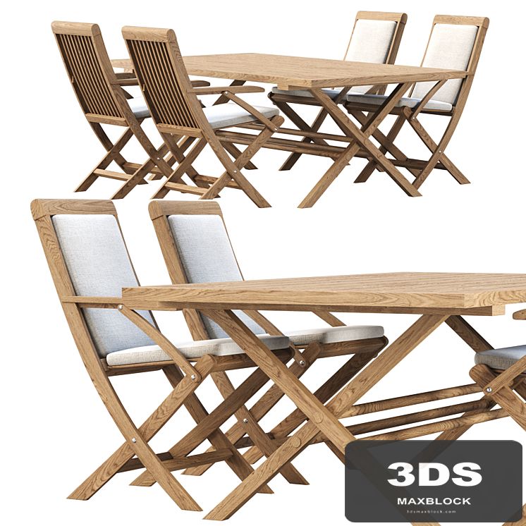 Alesso outdoor furniture set v01 / Wooden furniture set