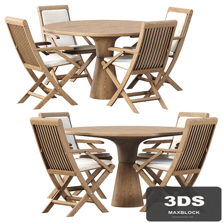 Alesso outdoor furniture set v02 / Wooden furniture set