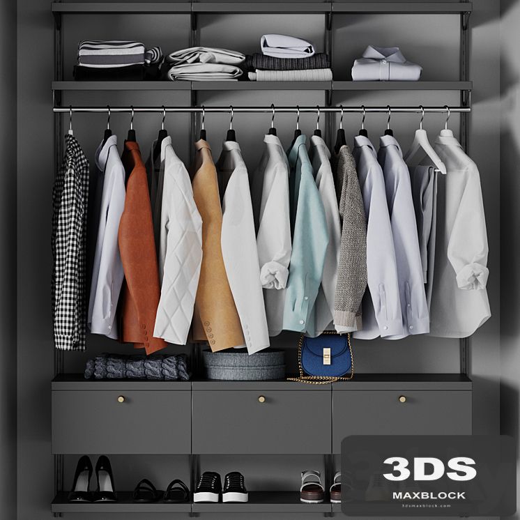 Wardrobe, wall module, clothing