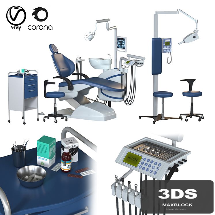 dental chair unit set (hospital equipment VOL 3)
