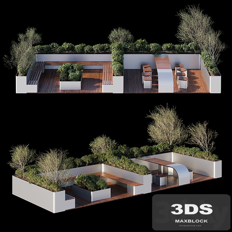 Parklet - recreation area in the park and urban environment