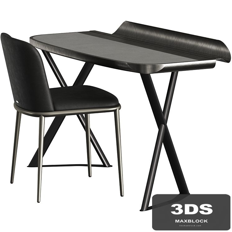 Cattelan Italia Cocoon Leather Desk and Magda Ml Chair