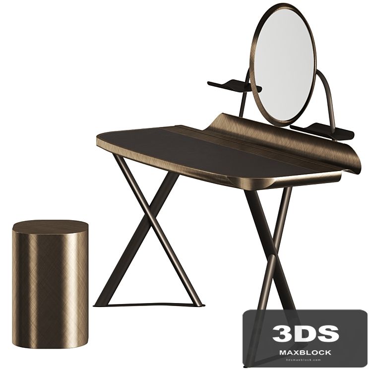 Cattelan Italia Cocoon Trousse Leather Desk and Pancho Stool