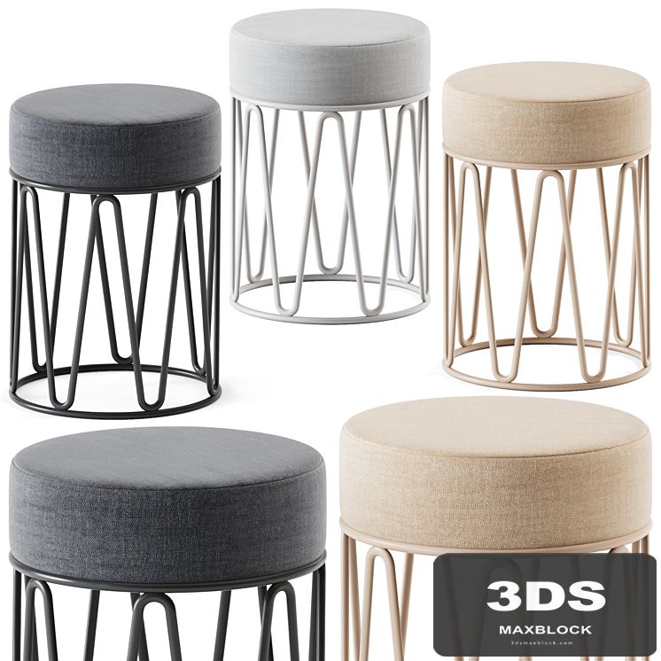 Outdoor Stool Lagarto by iSimar / Round chair