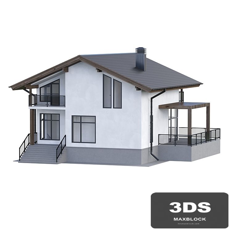 Two-storey house with a terrace