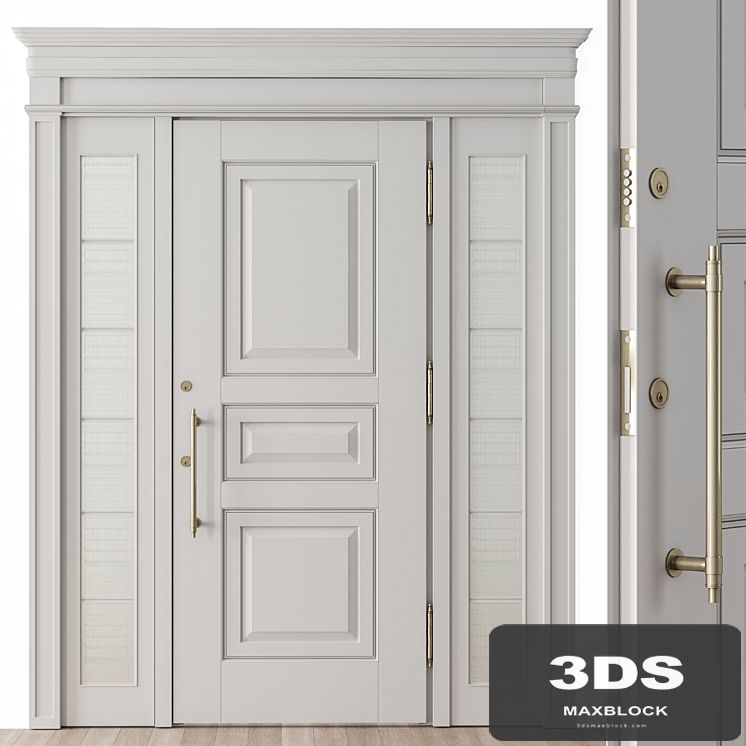White and Glass Classic Front Door - Set 38