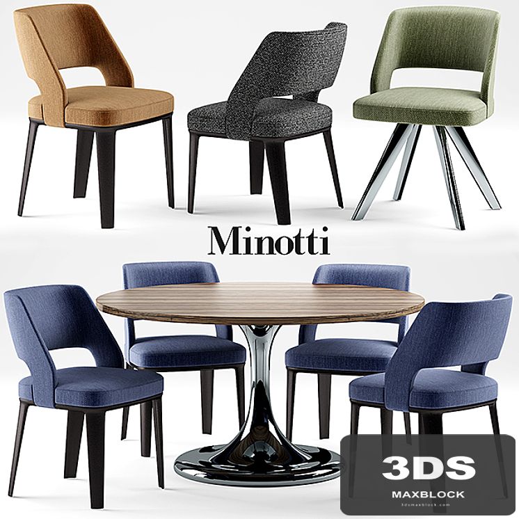 Table and chairs minotti NETO table OWENS CHAIR