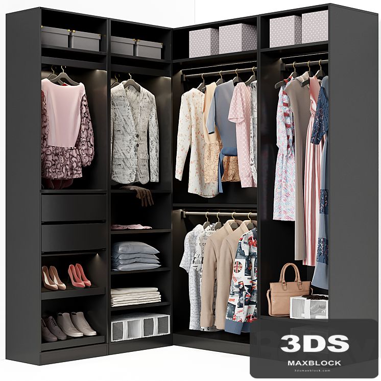 Wardrobe Ikea PAX corner