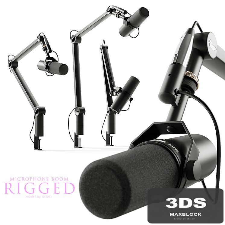 Microphone Shure & boom arm Blue