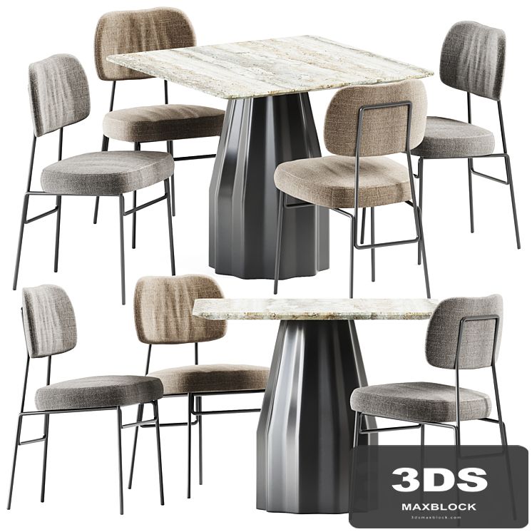 Kapoor Chair by Annud and Burin Table by Viccarbe