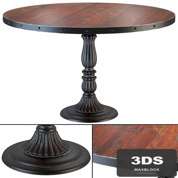 French Soda Fountain old wood dining table