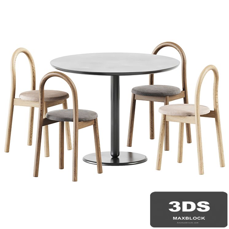 Balance Table by Calligaris and Bobby Upholstered Chair by DesignByThem