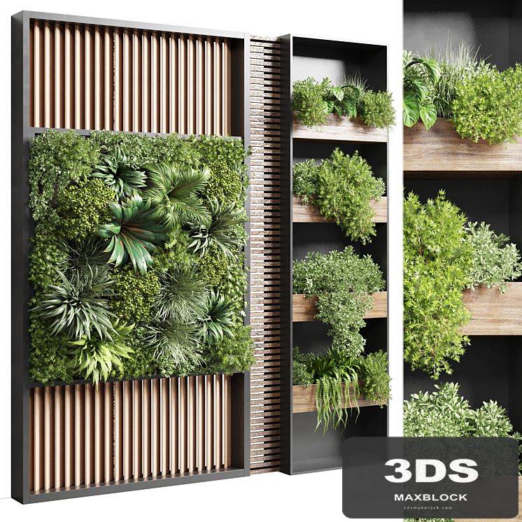Vertical garden stand 15 - wall decor with shelves for the library and closet or showcase corona