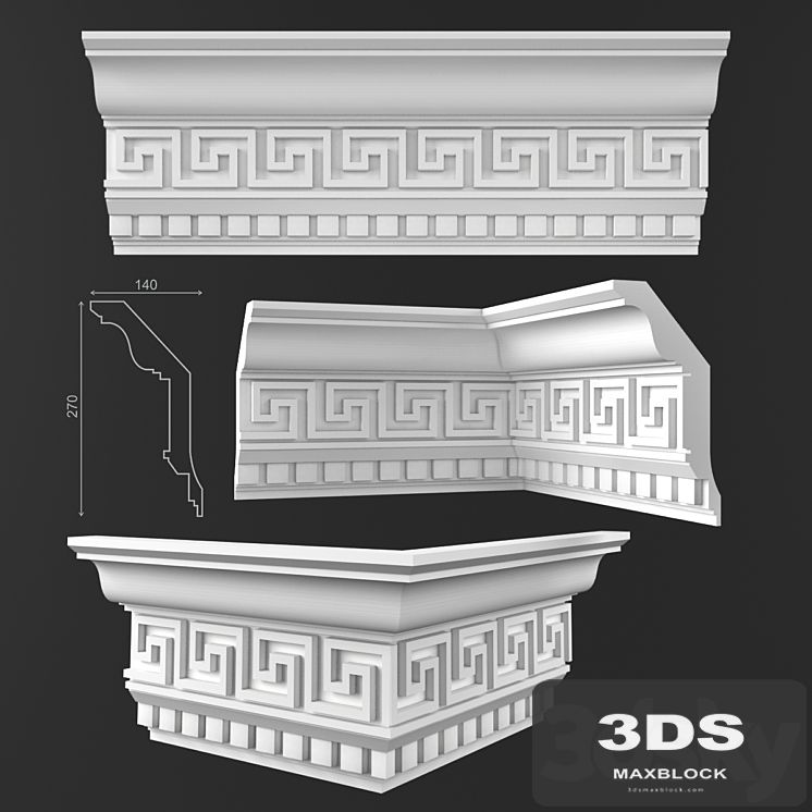 Ceiling cornice 50 KO 016 Gp
