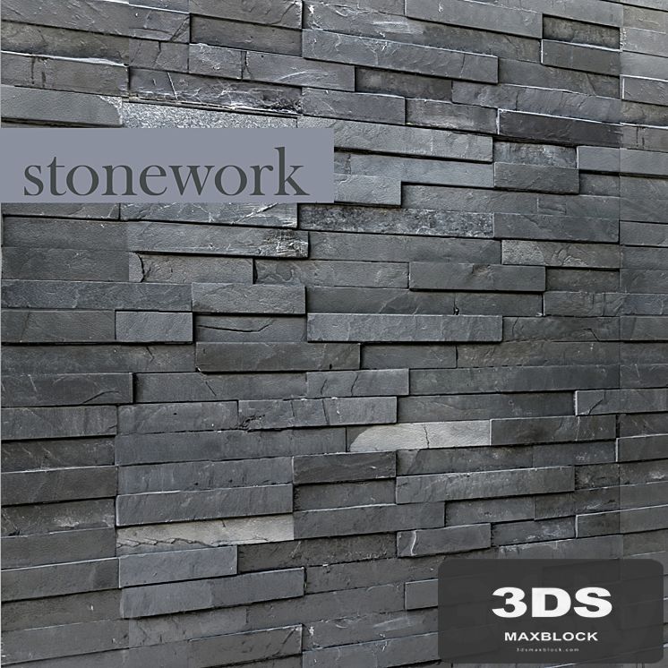 Decorative stone, wall decor wild black slate in loft style, tiles