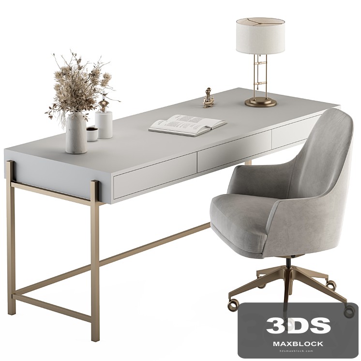 Home Office white and Gold Table - Office Furniture 282
