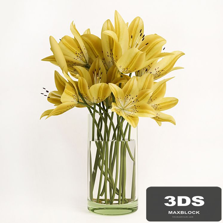 Bouquet of yellow lilies