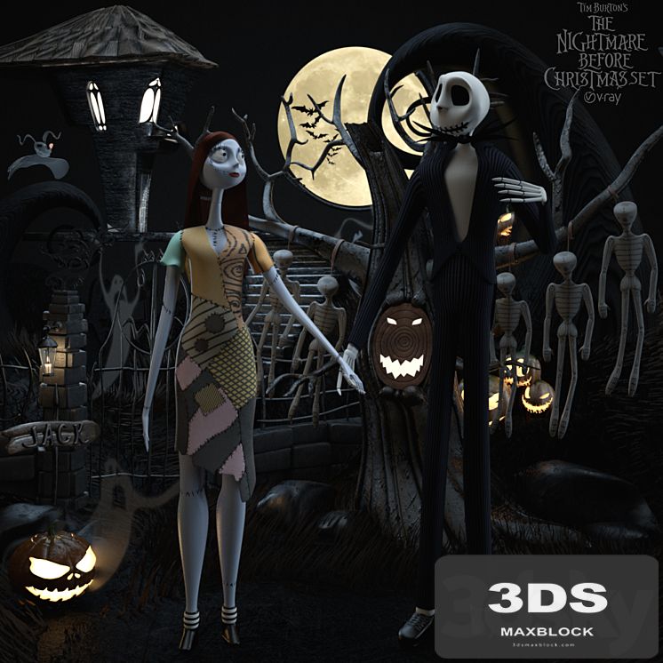 The nightmare before christmas set Sally & Jack