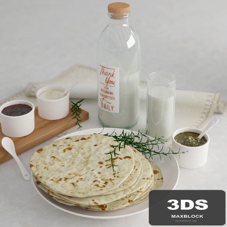 Latte e piadina (milk and cakes)