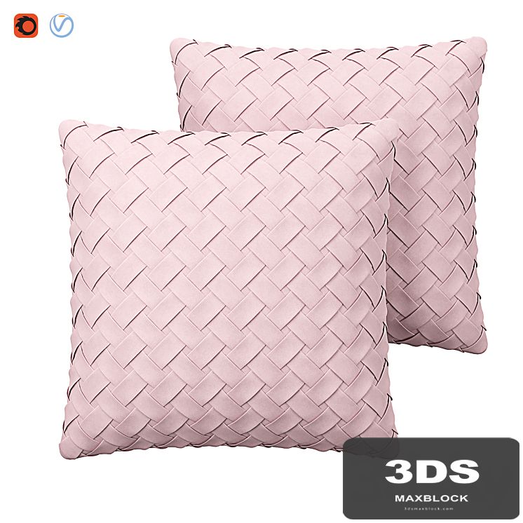 Faux Suede Cushion Lattice Weave Pink Tithonia