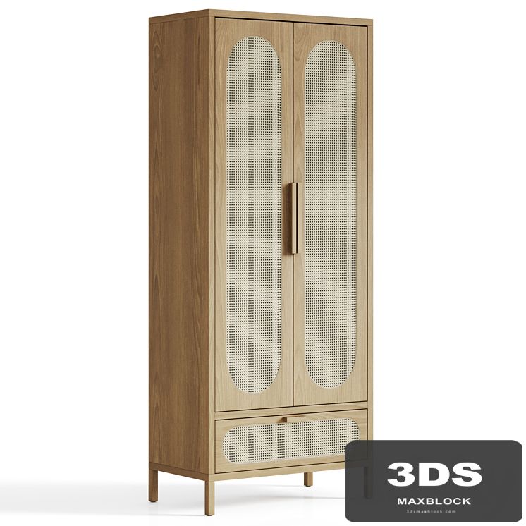 Classic Rattan & Wood Cabinet