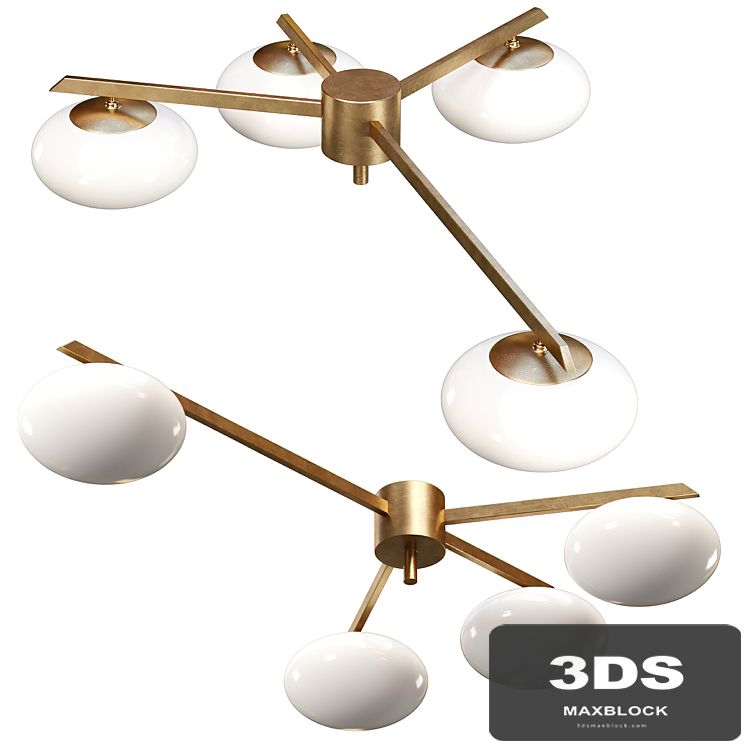 Ceiling Lamp by Angelo Lelli Style 4 Opalines / Chandelier Mila GU106