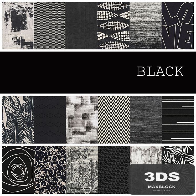 18 carpets in the color BLACK