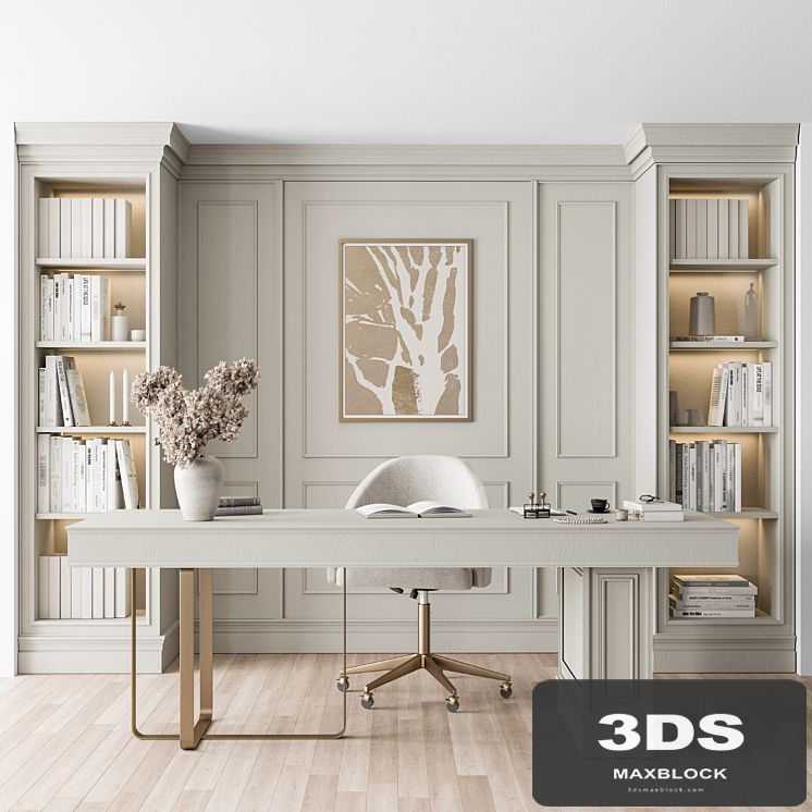 Classic Boss Desk and Library Set - Office Furniture 277