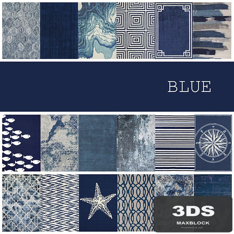 18 carpets in color BLUE