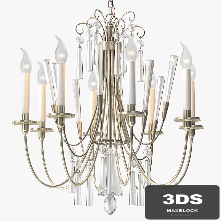 1stdibs Elegant Chandelier with Crystals by Lightolier