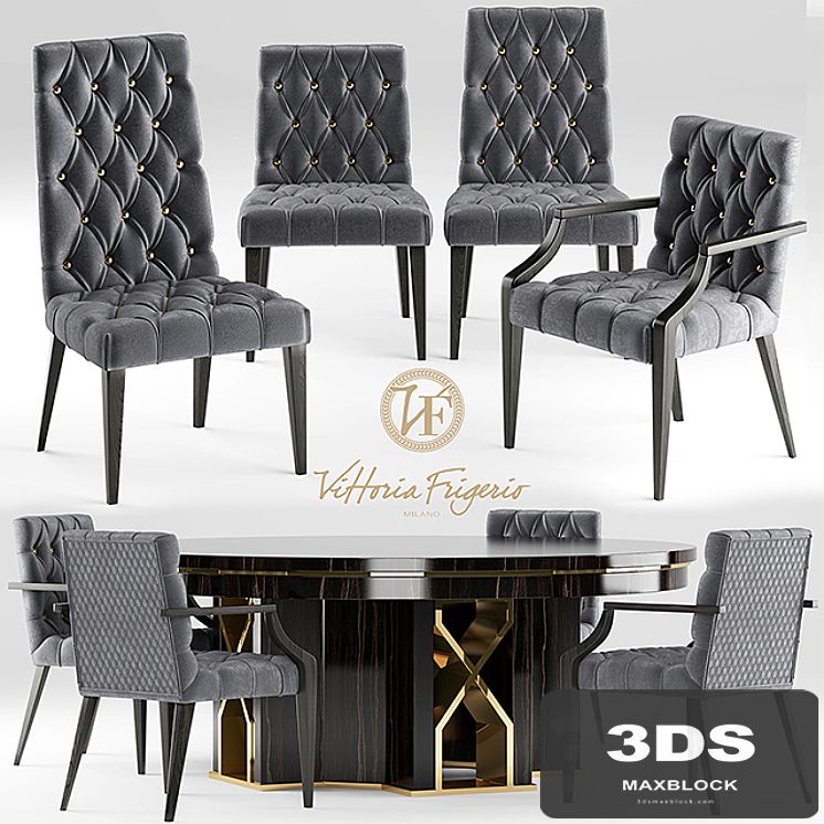 Table and chairs Vittoria Frigerio