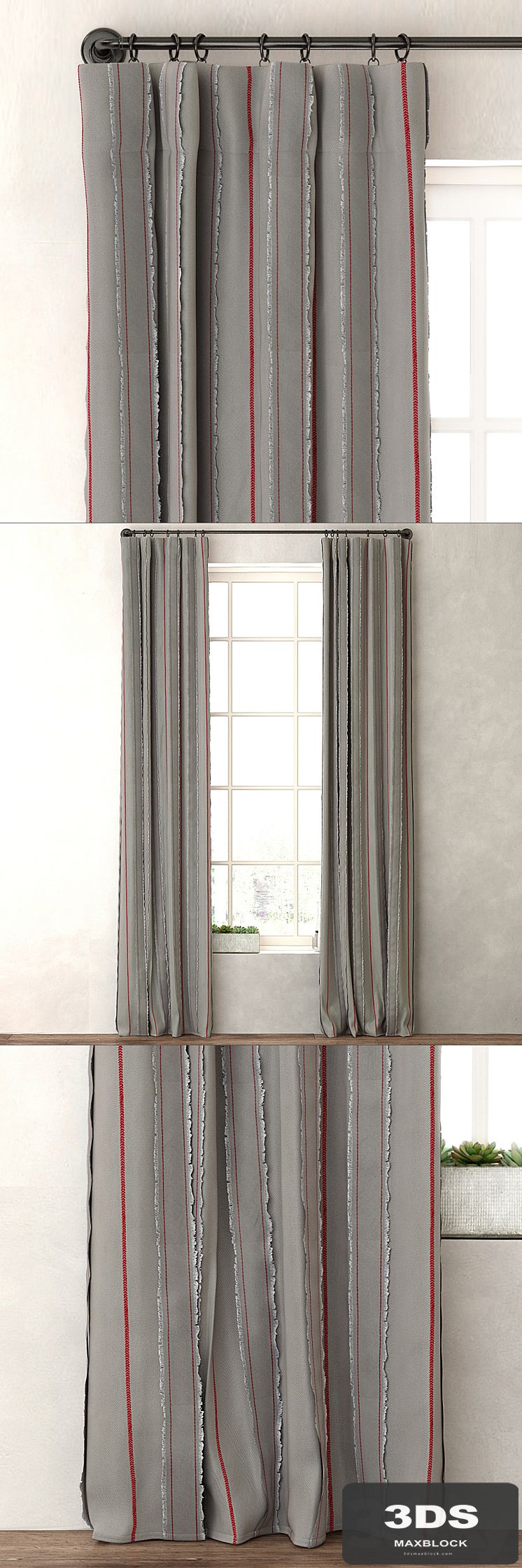RH / VINTAGE BASEBALL STRIPE DRAPERY PANEL