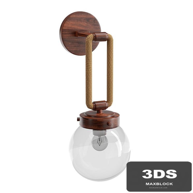Coastal Cottage Rope Globe Sconce