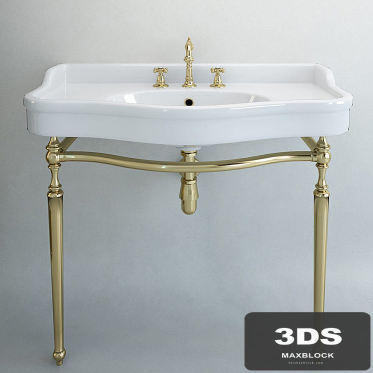 Classical sink with mixer and siphon factory Sbordoni